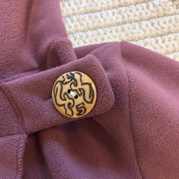 Zig Zag Asian Collection Purple Fleece Hooded Wrap Jacket Women's Medium Nepal - Picture 5 of 14